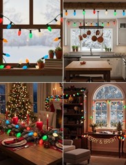 C7 LED Christmas Lights 25Ft Multicolor Christmas String Lights Outdoor with …