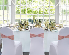 Rose Gold Sequin Chair Sashes 50 Pack for Weddings & Parties Decor