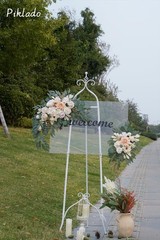 Faux Flower Swag Set of 2 for Wedding Welcome Signs Floral Swag Wedding