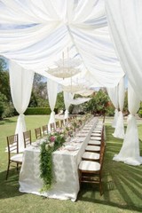 White Wedding Dress Ceiling Drapes Roof Canopy Decor Drap Fabric Chiffon Curtain