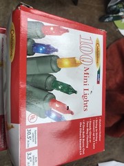 100 Mini Christmas Lights GREEN Wire Lot Of 7