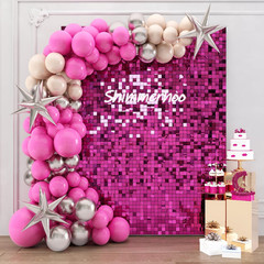 Hot Pink Shimmer Wall Backdrop – 24Pcs Party Decor for Weddings & Events