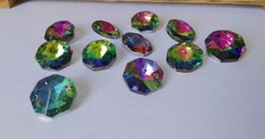 200Pcs Octagonal Baed Chandelier Prism Suncatcher Crystal Double Sided Color DIY