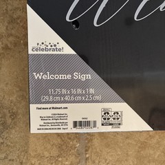 Welcome to Our Wedding Black Welcome Sign 11.75 x 16 Inch