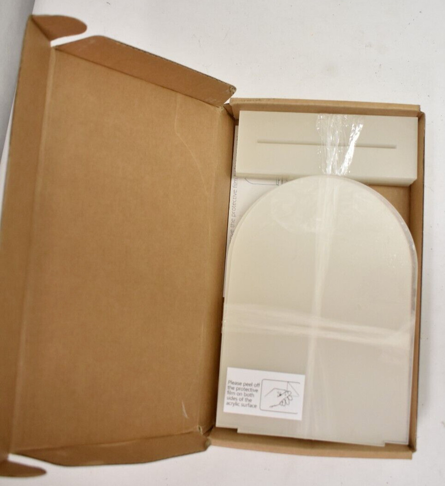 Jinmury 10 Pack Frosted Arch Acrylic Signs w Stand 5″ x 7″ Blank Table Decor