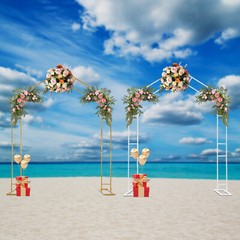 7.9ft Feet White/Gold Metal Arch for Wedding Party Decoration-Free&Fast Shipping