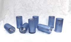 Wedding Decor- Vase / Candle Holder – Frosted Floral Periwinkle Blue