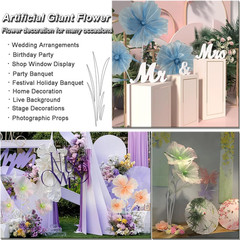 Giant White Silk Flowers for Wedding Reception, Party Decor & Photo Props