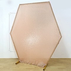 8 feet Sparkle Sequin Hexagon Backdrop STAND COVER Party Events Home Decorations