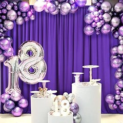 10 feet x 10 feet Polyester Backdrop Drapes 60″W x 120″L (Pack of 2) Purple