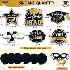 Graduation Decorations 2025 Set include Class of 2025 Backdrop, Congrats Grad…