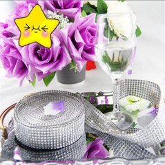 10Yards 8Rows Diamond Mesh Wrap Roll Rhinestone Crystal Ribbons Party Decoration