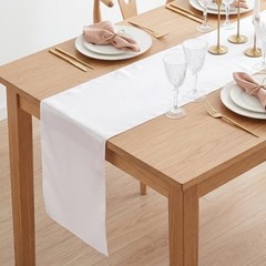 Pack Satin Table Runners 12 x 108 Inch, Heavy-Duty Polyester Table 4 White