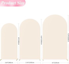 Wedding Arch Cover 7.2FT, 6.6FT, 6FT Set of 3 Spandex Fitted Wedding Arch Stand