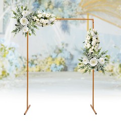 Backdrop Stand Square Metal Arch Party Frame for Wedding Birthday Parties Gold