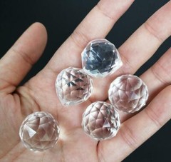 5pcs 20mm Glass K9 Faceted Crystal Ball Pendant Prism Lamp Lighting Part Hanging