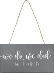 We Eloped Wood Sign, Rustic Farmhouse Style Decorative Home Sign