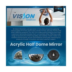 18” Acrylic Bubble Half Dome Mirror with Black Rim, Round Indoor Security