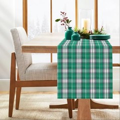 Tartan Plaid Table Runner 72 Inch – Green Plaid Table Runner for Holiday Home