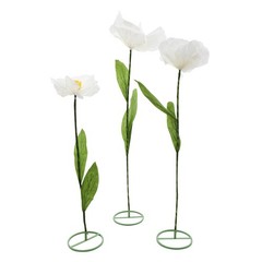 3 Pcs White Artificial Flower For Wedding Decoration , Birthday Party Banquet