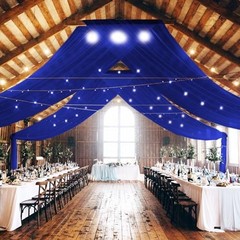 4 Panels Ceiling Drapes Wedding Decorations 60″W x 120″L (Pack of 4) Royal Blue