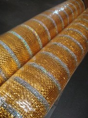 2 Rolls Deco Mesh 21″ Genuine Craig Bachman 30Ft Metallic Gold & Silver Foil