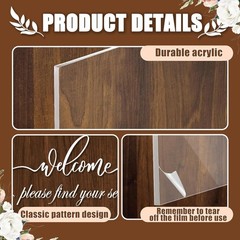Wedding Seating Chart Board Display, 24×18 Inch Welcome Please Find Your Seat…
