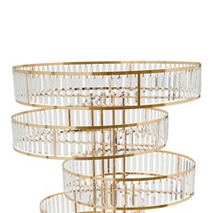 Wedding Gold Crystal Flower Stand Round Pedestal Stand Crystal Flower Stand NEW
