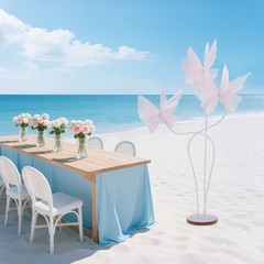 Artificial Butterfly Decorations Giant 3-head Butterfly Decoration for Wedding