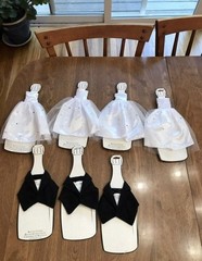 wedding Decoration, wine bottle Cover, Wedding Dress & Tux, Bridal Shower Decor