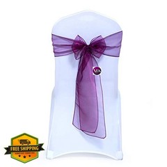 VDS Organza Chair Sashes Wine 100 PC
