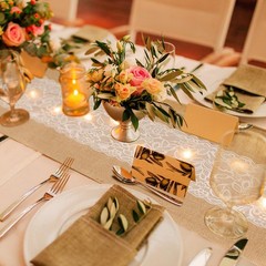 Xinnun 6 Pack Burlap Table Runner with LED String Lights, Modern Rustic Lace …