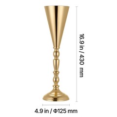 Uimoso Set of 20 Gold Trumpet Vases, 16.9in Tall Wedding Table Centerpieces