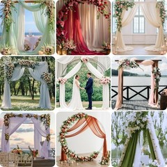 Lilac Wedding Arch Draping Fabric 1 Panel 29″ × 20FT Sheer Drapes Outdoor