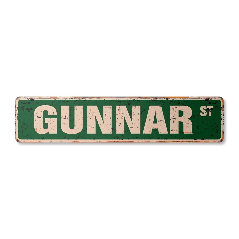 GUNNAR Vintage Aluminum Street Sign Childrens Name Room Metal Sign rustic met…