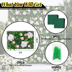 12-Pack Pink Floral Wall Panels for Weddings & Events – 16″x24″ Decor
