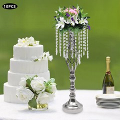 10PCS Crystal Stands Wedding Table Centerpieces Flower Racks 21.7″ Tall