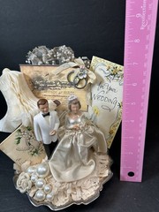 Vintage Handmade Bride & Groom Wedding Table Centerpiece Decoration