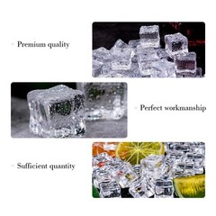 DomeStar Acrylic Clear Ice Rock Diamond Crystals Fake Cubes Decorative 1″ 20 Pk