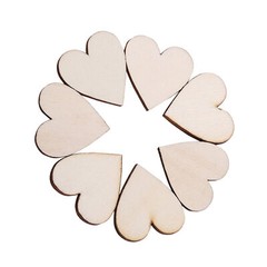 Heart Shape Wood Embellishment For Weddings Plaques Ornament(30mm 50pcs)♡
