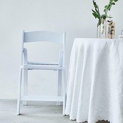 31″ tall White Resin Folding Chair Vinyl Padded Seat Wedding Party Decorations