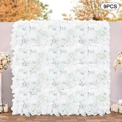 Flower Wall Backdrop 9pcs 40*60cm Artificial Flowers Floral Panels Wedding Decor