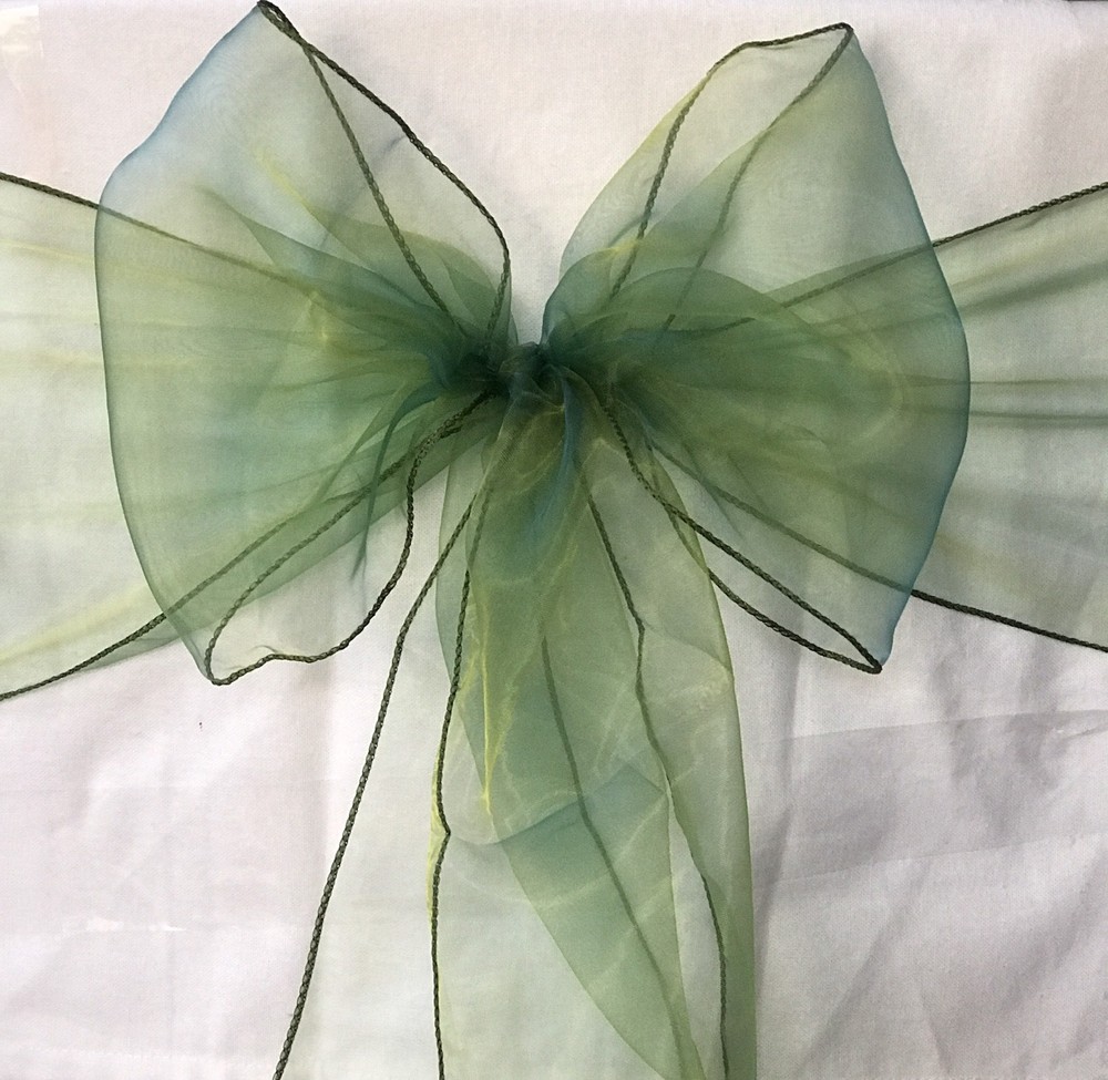 50x Emerald Green Organza Chair Sashes Bow Wedding Banquet Party Ceremony Decor