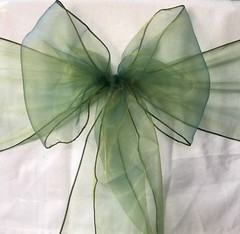 50x Emerald Green Organza Chair Sashes Bow Wedding Banquet Party Ceremony Decor