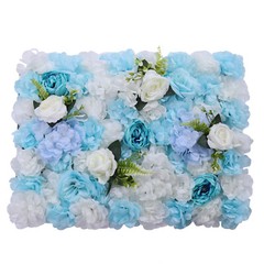 24*16in 6Pcs Light Blue Artificial Flowers Silk Fabric Wall Decoration Panels