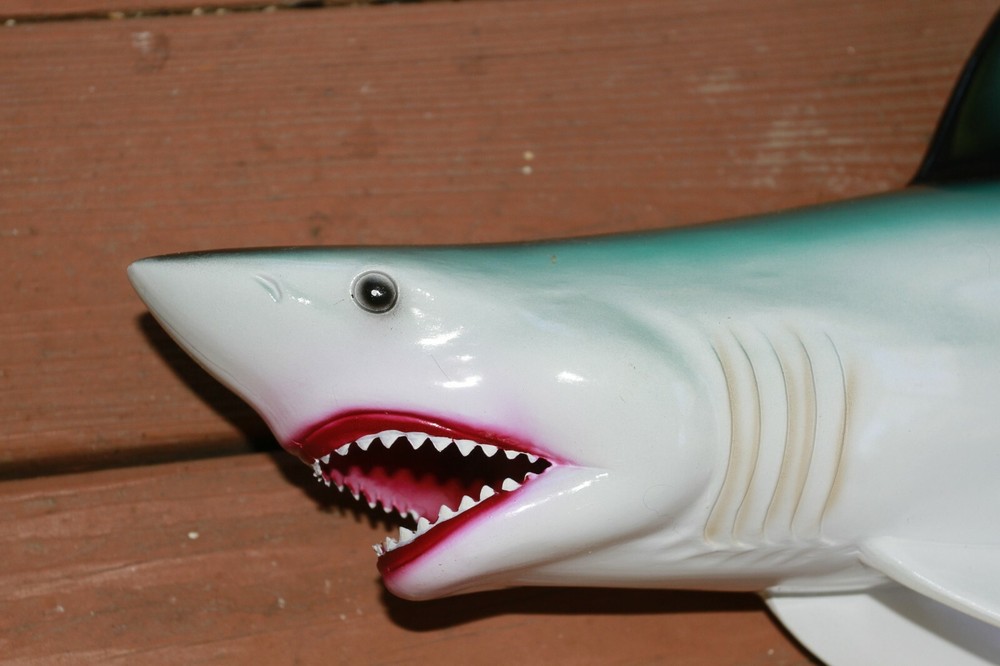 Ocean Theme Wedding Tiki Bar Decor,28″ MONSTER Shark Wall Hanging, 3-D,