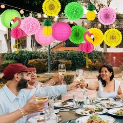 Heartome 13PCS Hawaiian Party Decorations, Luau Party Decorations, Flamingo and