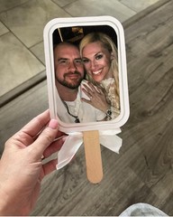 Simplicity Wedding Fan Kit 24ct DIY Printable Personalized w/ Handles & Bows