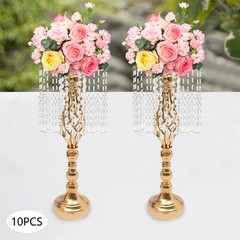 10 Pcs 19.3 inches Tall Crystal Flower Stand Wedding Flower Vase for Reception