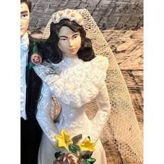 Bride & Groom Wedding Cake Topper Figurine Retro Marriage Decor